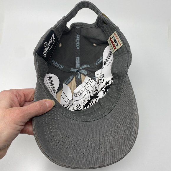 Zephyr Adjustable Washington W Hat Unisex Cap 100% Cotton Khaki/Gray - Picture 6 of 8